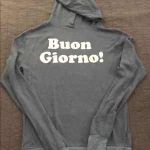 Grayish blue Wildfox sweater with hood